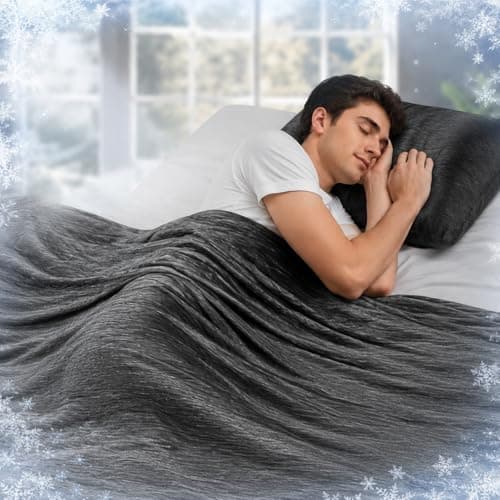 KMUSET Cooling Blanket Twin (60"x80"), Double Sided Summer Cooling Blankets for Hot Sleepers & Night Sweats, Cool Lightweight Blanket for Dorm Room Essentials, Picnic, Gifts for Women Charcoal Black - Image 1