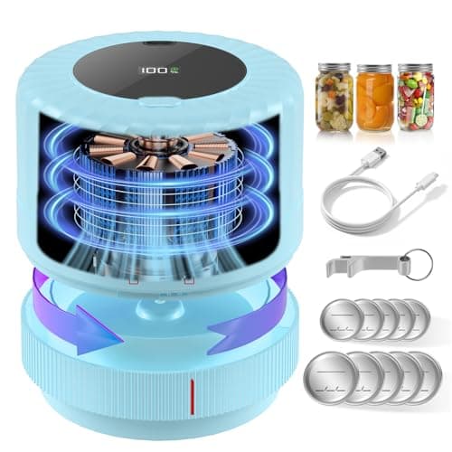 SelePow VP06+ Mason Jar Vacuum Sealer, Electric Vacuum Sealer for Jars with Wide and Regular Mouth Mason Lids, Cordless Handheld Jar Vaccum Sealer for Food Storage, Ideal Present for Mom, Wife, BLUE - Image 1