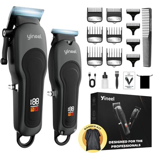 Yineel Hair Clippers for Men, Professional Cordless Clippers & Trimmer Set, Super Quiet, Clippers for Hair Cutting Kit with LED Display, Gift for Men Women Barber Kid - Image 1