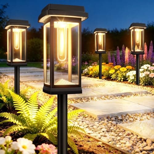 Solar Pathway Lights Outdoor, 8 Pack Upgraded Solar Garden Lights Solar Powered, Solar Lights Outdoor Waterproof IP65, 15 Hours Outdoor Solar Lights for Yard Patio Landscape Walkway Driveway Decor - Image 1