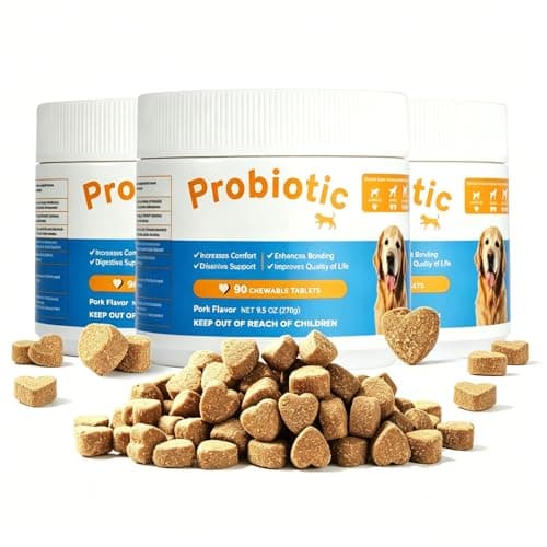 Dog Probiotic Chewable Tablets with Prebiotic & Digestive Enzymes, Daily Gut Supplement for All Breed Dogs, Pork Flavor 90 Count - Image 1