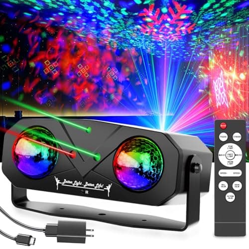 Disco Lights Disco Ball, Sound Activated Party Light with Roating Disco Ball,Star Projector,Ocean Light and Laser Lights for Party DJ KTV Club Wedding Festivals Stage Dancing Christmas - Image 1