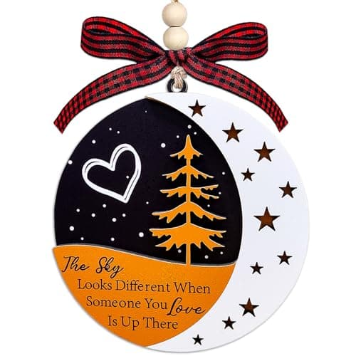 Memorial Ornaments, Memory Ornament, Wooden Christmas in Heaven Ornament, Memorial Gifts for Loss of Mother Father, in Loving Memory Gift, Sympathy Gifts for Loss of Loved One - Image 1
