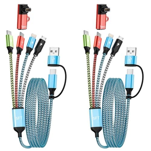 Jogrytece 4 in 2 Multi Charging Cable for Garmin Watch Charger,USB A/C Universal Charging Cords for Garmin Watch/iPhone17-5/Galaxy/Tablets/PS,Home,Office,Cruise Vacation Camping Essentials - Image 1