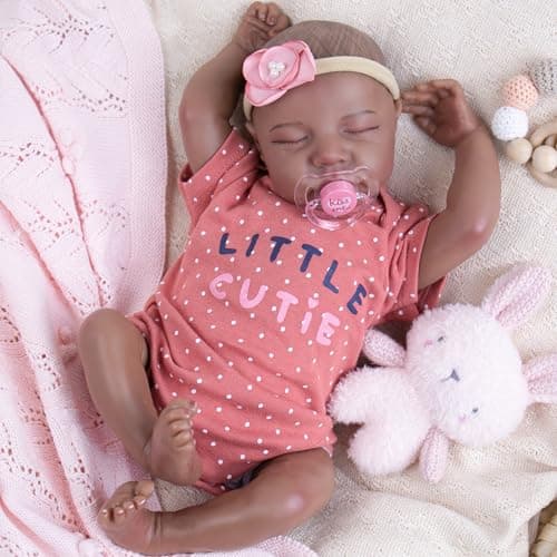 Milidool Reborn Baby Doll Black Girl ?18-Inch Realistic Lifelike African American Newborn Handmade Doll with Real Life Soft Weighted Body and Accessories ?Gift for Kids Ages 3 and Up - Image 1
