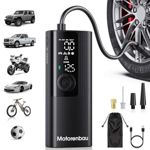 Tire Inflator Portable Air Compressor - Portable Cordless Mini Air Pump with Digital Pressure Gauge, 150PSI 3X Fast Inflation and Auto Shutoff Function Tires Pump for Cars - Image 1