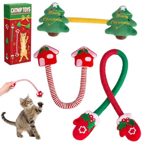 Retro Shaw Cat Chew Ropes 3PCS, Kitten Teething Toys for Indoor Cats, Natural Catnip Kicker Toys for Boredom Relief, Handmade Catnip Toys for Dental Health, Gift for Kitty - Image 1