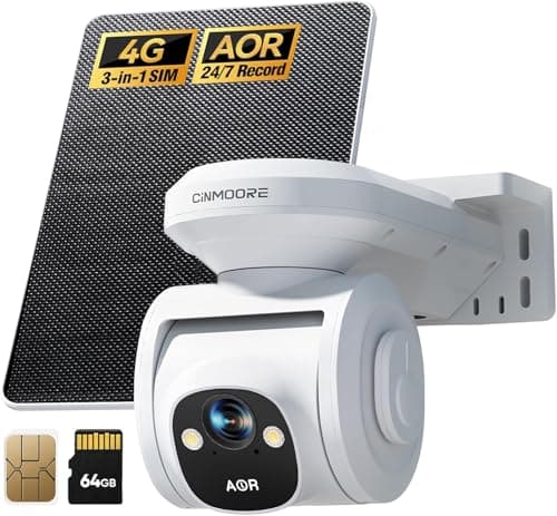 4G LTE Cellular Security Camera Outdoor 2.5K QHD, No WiFi 24/7 Recording, vSIM & 64GB SD, 8W Solar Panel Powered, Pan Tilt AI Person/Animial/Vehicle Tracking, Color Night Vision, IP67 Cold-Resistant - Image 1