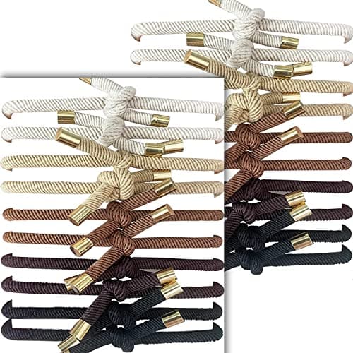 UDeBe Hair SlideProof Knot Hair Tie Bracelets Elastics Basic 20 Pack - Image 1