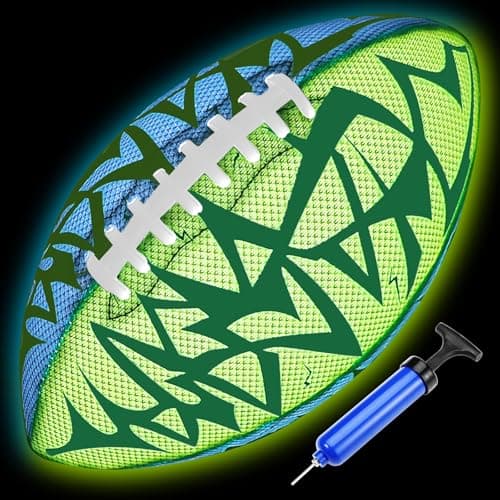 Jasonwell Glow in The Dark Football - Strong Grip Light Up Football Toy Stuff Gift Outdoor Sports Ball for Boys Kids Teen Junior Youth Adult Christmas Birthday Gifts for Ages 6-8 8-12 13+ Year Old