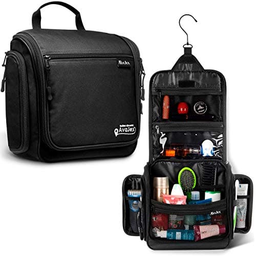Travel Toiletry Bag for Men and Women - (10.6”x10.6”x3.2”) Large Hanging Toiletry Organizer - Waterproof Hygiene Bag with Metal XXL Swivel Hook, with Sturdy Zippers and 19 Compartments for Toiletries - Image 1