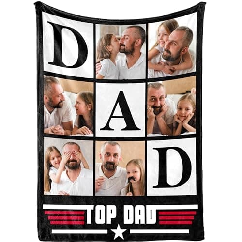 ThermoThrill Fathers Day Blanket Gifts Custom Blankets with Photos Dad Gifts Personalized Picture Throw Blanket for Daddy Father Grandpa - Image 1