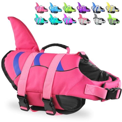 Fragralley Dog Life Jacket Shark, Dog Life Vest Adjustable Ripstop, Puppy Swimming Safety Vest with Superior Buoyancy & Rescue Handle for Small Medium Large Dogs, Swim, Pool, Beach, Boating - Image 1