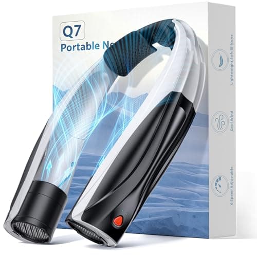 Vexolta Portable Neck Fan - 6000mAh Battery Hands Free Personal Fan, 6 Speed Adjustable, Rechargeable & Wearable, Gift for Women Men, Office, Travel, Sports - Image 1