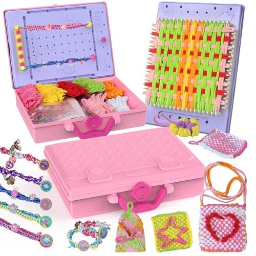 LELESUN 3-in-1 400Pcs+ Weaving Loom Kit,Friendship Bracelet Making Kit,Portable Make Bracelets Toys with Storage Box,DIY Arts and Crafts Loops for Adults, Gifts for Kids Ages 5-13, Beginners
