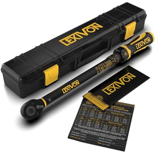 LEXIVON Torque Wrench, 3/8-Inch Drive, Dual Scale 20-120 FT-LB (27.1-162.7 N·m), Premium Rubber-Grip Handle, Deluxe Hybrid Case (LX-TW38) - Image 1