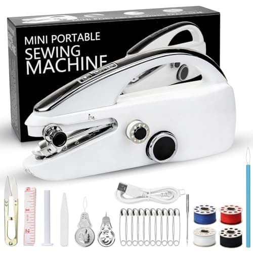 Handheld Sewing Machine, Portable Mini Sewing Machine with Dual Speed & USB/Battery Power, Electric Small Sewing Machine for Beginners & Adults, Emergency Repairs, DIY on Clothes, Jeans, Bags, Crafts - Image 1