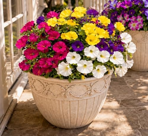 ENXWEI Artificial Flowers, 8 Bundles Faux Silk Pansies, Multi-Color, Weather Resistant, for Outdoor Decoration (Colour mixing-04) - Image 1