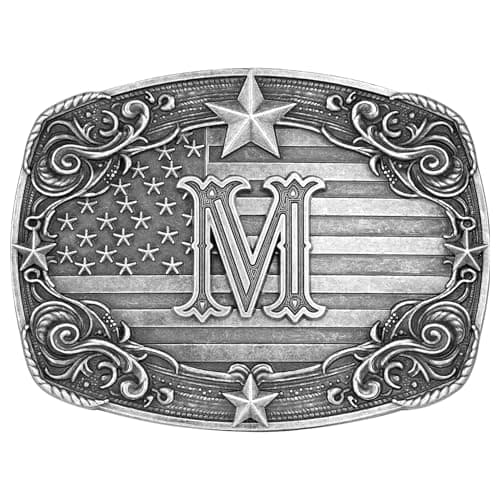 Absbolo Western Belt Buckle Men Initial Letter ABCDJRM to Z Silver Cowboy Belt Buckles for Women - Image 1