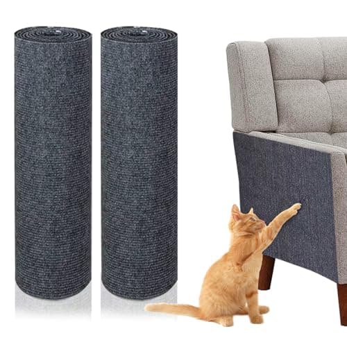 huraty 2 Pcs Cat Scratching Mat, Trimmable Cat Scratchers Furniture Protector Scratching Pad Cover Replacement for Cat Climbing Post Tree Sofa Couch Wall, Grey 78.7"x15.8" - Image 1