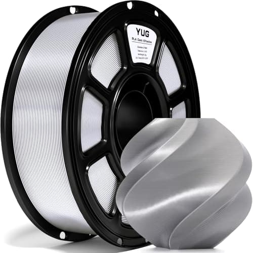 Silk PLA Filament 1.75mm,3D Printer Filament with a Metallic Glossy Finish, Dimensional Accuracy +/- 0.02 mm, 1kg Spool(2.2lbs) Fits for Most FDM 3D Metallic Silver Silk Filament - Image 1