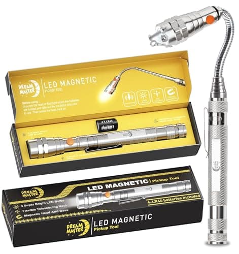Dad Gifts, Magnetic Pickup Tool, Telescoping Magnet Flashlight, Fathers Day Gift, Birthday Gifts for Men, Dad, Father, Women, Him, Teen Boys, Mechanic, Boyfriend, Gift Ideas, Silver - Image 1