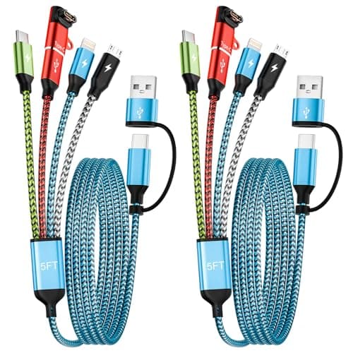 Jogrytece Cruise Vacation Camping Essentials,4 in 2 Multi Charging Cable for Garmin Watch Charger,USB A/C Universal Charging Cords for Garmin Watch/iPhone17-5/Galaxy/Tablets/PS,Home,Office,Travel - Image 1