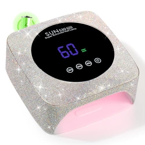 CHRISTINE SHELLY Cordless UV LED Nail Lamp 96W, Rechargeable UV Light for Gel Nails with 3 Timer Setting, Professional Quick Dry Nail Dryer with Display Auto Sensor for Salon & Home (AB Diamond) - Image 1