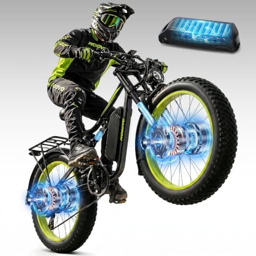Roadvo Electric Bike for Adults, 26" x 4.0" Fat Tire E Bike, Dual 3000W Peak Motor, Fast Electric Bike, 80Miles Long Range Ebike, Dual Disc Brakes, 48V 20AH Removable Battery, Dual Suspension - Image 1
