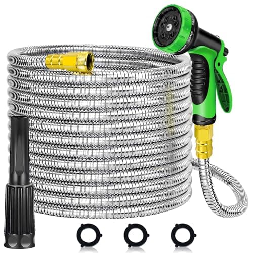 25 Ft Non-Expandable Garden Hose with 3750D Oxford Fabric, Kink & Leak Proof Water Pipe, Lightweight Outdoor Hose for Yard, Lawn, Car Wash, RV - Image 1