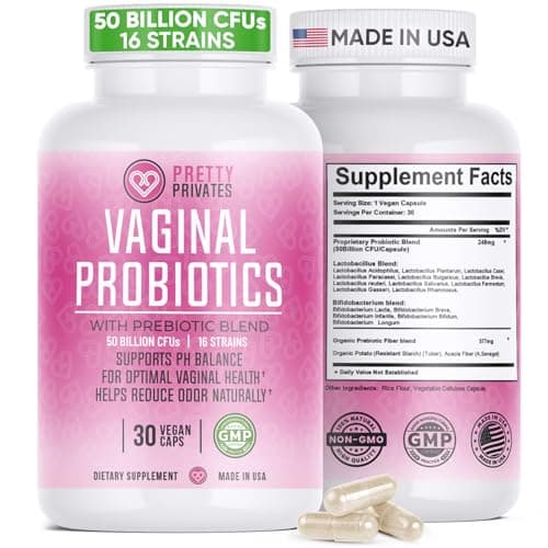 Pretty Privates Vaginal Probiotics for Women - Vaginal Health - PH Balance from a Probiotic Supplement - Not a Suppository - 60ct - Image 1