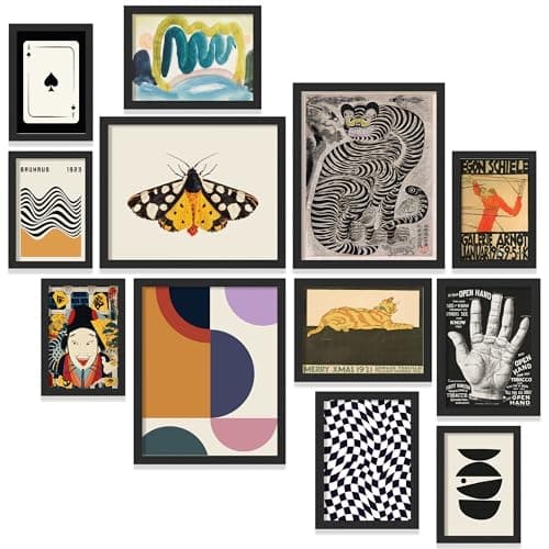 97 Decor Vintage Eclectic Wall Art Collage - Abstract Modern Art Prints For Wall Decor, Cool Funky Pictures Maximalist Paintings Retro Bauhaus Posters Set For Dorm Bedroom Home Decorations (Unframed) - Image 1