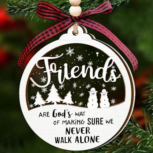 Friend Ornament, Friendship Ornaments for Women Friends, 2 Layer Bestie Christmas Ornaments, Best Friend, Friendship Gifts for Women, Friends Gifts for Woman - Image 1