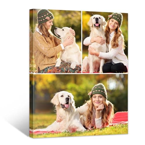 GagetElec Personalized Canvas Pictures Collage Personalized Canvas Pictures Wall Art for Valentines Day Gift for Couples and Home Decor (3 Photos) - Image 1