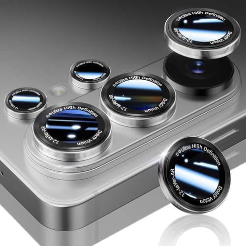 HelloDeere for Samsung Galaxy S26 Ultra Camera Lens Protector, Military-Grade 9H+ Tempered Glass with AR Optical Tech HD Anti-Glare Anti-Scratch Metal Individual Ring Easy Install Case Friendly,Silver