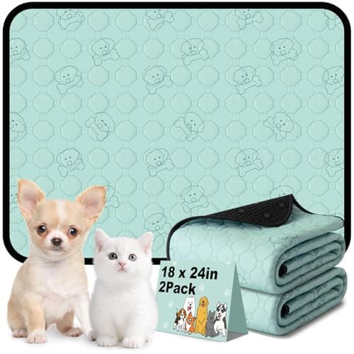 Fomeiodo Washable Pee Pads for Dogs, 18"x24" 2 Pack Reusable Puppy Training Pads, Super Absorbent Waterproof Leak-Proof, Non-Slip Bottom, Heavy Duty Whelping Pads for Crate, Playpen, Bed, Floor - Image 1