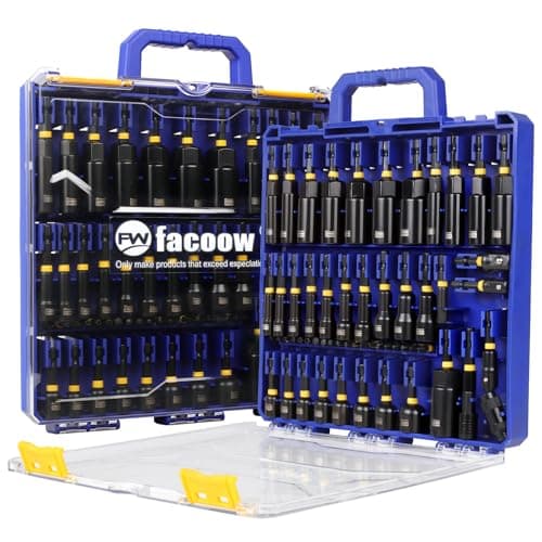 Facoow 55PCS Impact Nut Driver Set Magnetic, SAE&Metric Nut Drivers, Deep Impact Nut Drivers, Impact Socket Adapters, Wing Nut Driver, Power Bit,Quick Release Extension, Pivoting Nutsetter,Storage Box - Image 1