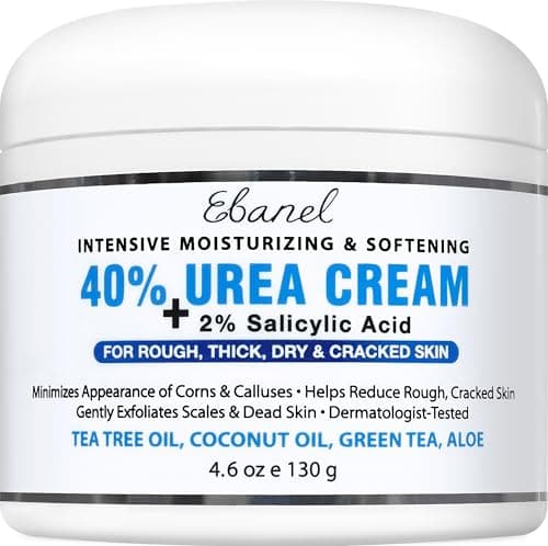Ebanel Urea Cream 40% plus Salicylic Acid 2%, Foot Cream for Dry Cracked Heels Feet Knees Elbows Hands, Foot Dead Skin Cuticle Callus Remover Toenail Softener, Keratolytic Skin Barrier Repair - Image 1
