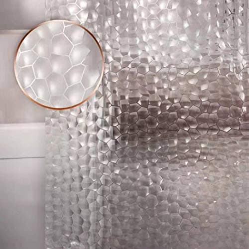 Shower Curtain Liner 8G EVA Thick Shower Curtain with Heavy Duty 3 Bottom Magnets, Shower Liner for Shower Stall, Bathtubs, 3D Pebble Pattern - Image 1