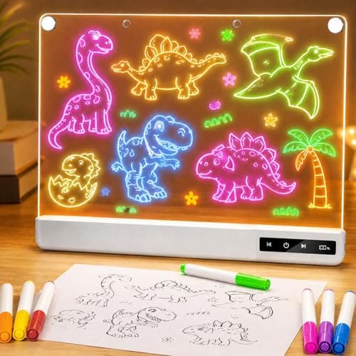 LED Drawing Board for Kids, 16" Dry Erase Light Up Doodle Board