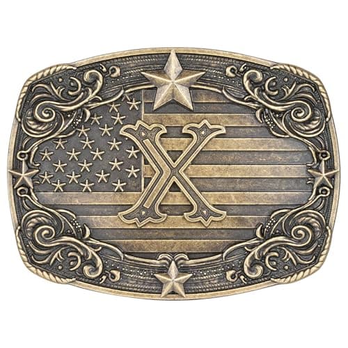 Absbolo Western Belt Buckle Men Initial Letter ABCDJRM to Z Rodeo Cowboy Belt Buckles for Women X