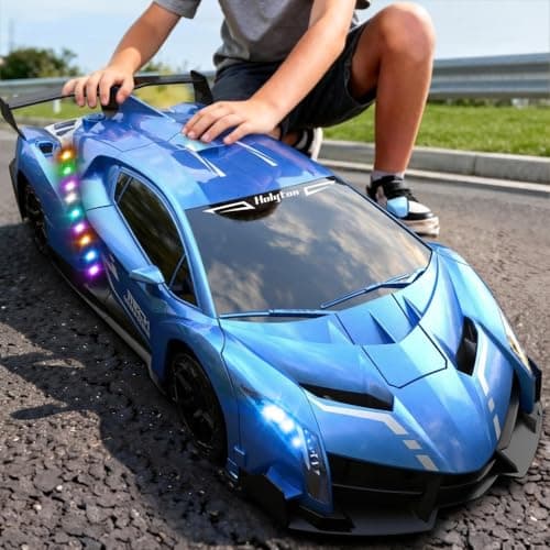 Holyton Big 1:10 Scale Transform RC Car & Robot – One-Button Transformation, Gesture Sensing, LED Lights, Music & Fog Spray, 2 Batteries 80 Mins Play, Birthday Gift for Boys Girls Ages 3-12 - Image 1