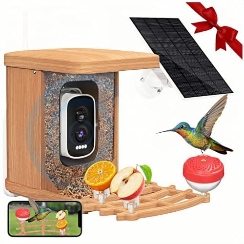 AiQInu Bird Feeder with Camera Solar Powered 4K QHD Live Video Camera AI Recognition Bird House with Camera Auto Record Birds Watching Camera Outdoor Live Stream Birds Lover Gift - Image 1