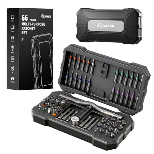 Saker 66 in 1 Magnetic Screwdriver Set Portable Multi Bit Ratcheting Kit with Detachable Handle for Dad Gifts Home Electronics, Computer, Furniture, Bike, DIY - Image 1