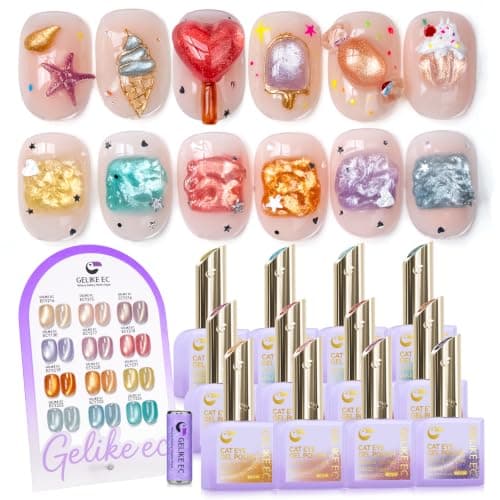 gelike ec Diamond Cat Eye Gel Polish: Up to 4+ Weeks Shine on Natural Nails