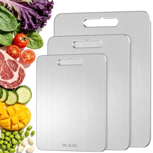 Titanium Cutting Boards for Kitchen, 100% Pure Titanium Kitchen Cutting Board, Double-Sided Non-Toxic Cutting Board, Dishwasher Safe, Chopping Boards for Meat & Vegetables (18" x 12", 1-Pack) - Image 1