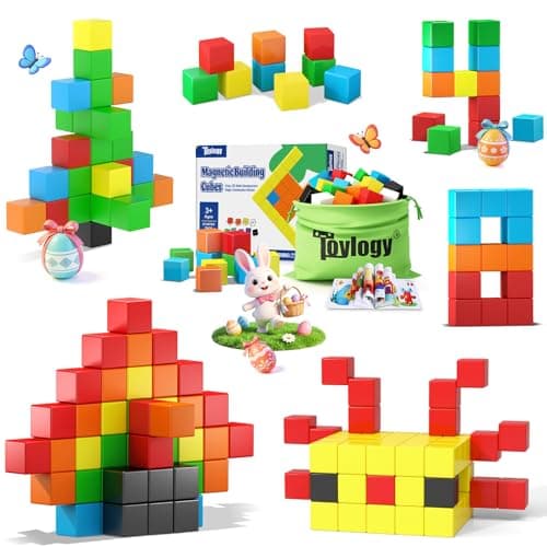 48PCS Magnetic Blocks for Toddlers Outdoor Toys, Large Magnetic Cube Toy for Sensory Montessori Education Preschool Magnet Toys for 3 4 5 6 Year Old Boys and Girls - Image 1