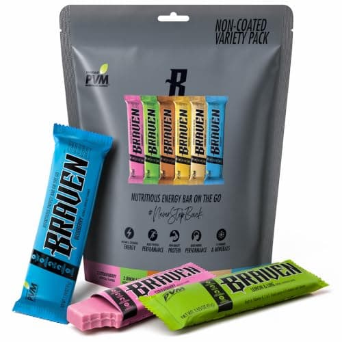 Braven Bar Assorted Variety Pack Energy Bars (1.59 oz, Pack of 10) – Energy Chews with 5g Protein – On-the-Go Energy Snacks for Running, and Sports - Gluten Free Snacks for Sustained Energy Boost - Image 1