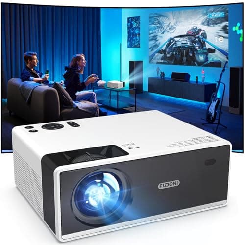 FUDONI Projector with WiFi and Bluetooth 4K Support, 300ANSI Outdoor Indoor Projector FHD 1080P Max 300" Display, Movie Video Home Theater Projector Compatible w/HDMI/USB/Phone/Laptop/TV Stick - Image 1