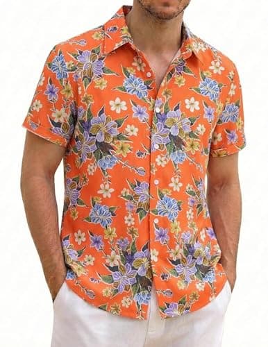 ZAFUL Mens Casual Shirts Beach Mens Button Down Shirt Button Down Business Casual Outfits Colorful S - Image 1